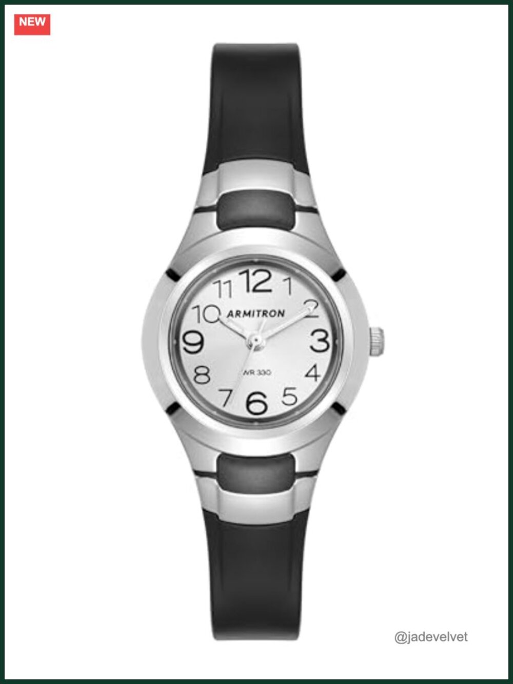 Easy to Read Resin Strap Watch with Luminous Hands, 100M Water Resistant